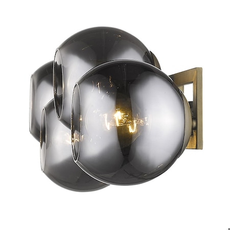 Homeroots 10.75 x 29.25 x 8.25 in. Lunette 4-Light Aged Brass Sconce 398790